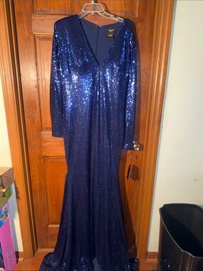 Terani Couture Royal Blue Sequin Gown